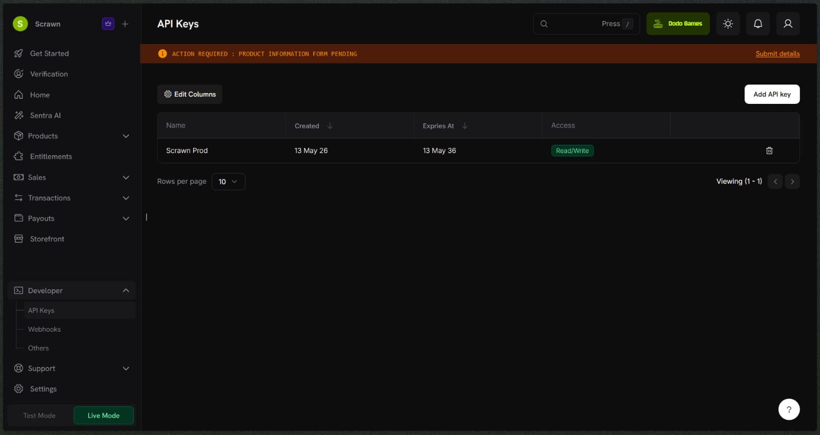Dodo Mode Toggle